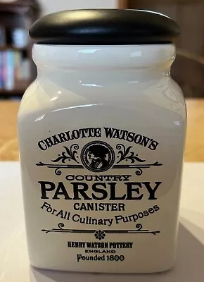 Charlotte Watson's Country Parsley Herb Canister Storage Jar Excellent Condition • £5