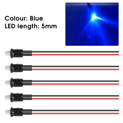 12V Pre Wired Ultra Bright Leds 3mm 5mm 10mm Red Green Blue Yellow RBG S/F Best • £2.02
