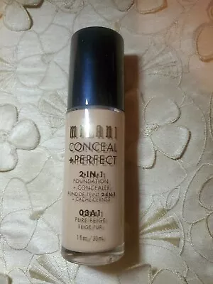 Milani-conceal + Perfect 2-in-1 Foundation-03a1 Pure Beige-1 Oz. Pump Top-new!! • $8.95