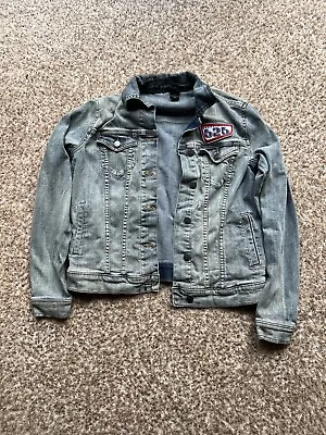 $14.99 • Buy Disney Lilo And Stitch Experiment 626 Denim Patch Jacket Womens Small