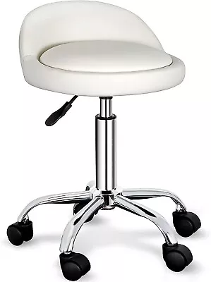 Rolling Medical Stool Doctor Dentist Doctors Spa Tattoo Chair Adjustable White • $50