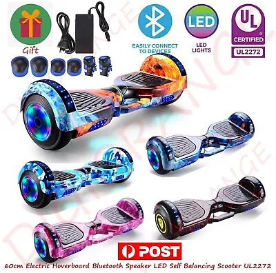 7  60cm Electric Hoverboard Bluetooth Speaker LED Self Balancing Scooter UL AU • $183.99