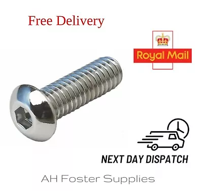 £23.39 • Buy BUTTON Head Screws Bolts A4 316 MARINE Stainless Steel M4 M5 M6 M8 M10 DIN 7380