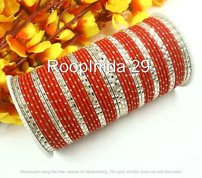 Indian Bollywood Plain Metal Color 52Pc Bangles Set Ethnic Fashion Women Jewelry • $13.99