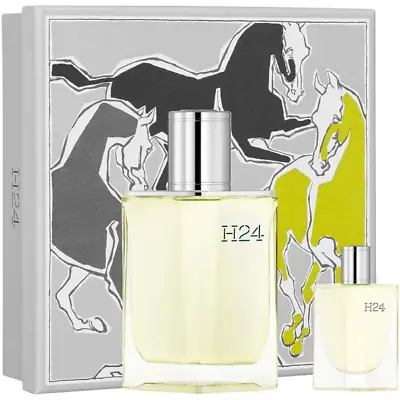 £64.80 • Buy Hermes H24 Gift Set 50ml Edt + 5ml Edt Mens Perfume For Him Free Delivery