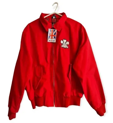 £14.95 • Buy Welsh Rugby Ich Dien Harrington Jacket Classic Red Size M New With Tags