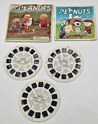 Vtg View Master Peanuts 3 Reel Set W/Sleeve & Booklet B536 Charlie Brown Snoopy • $9.99
