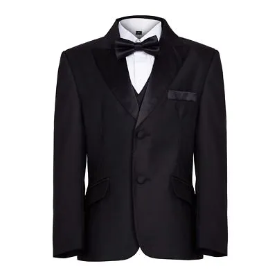  Boys Stunning Black Tuxedo Boys Dinner Suit James Bond Suit 1- 16 Years  • £49.99