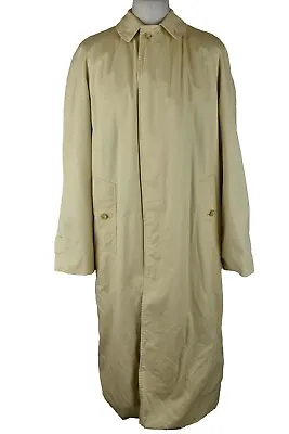 HACKETT Beige Trench Coat Jacket Size 40 Reg Mens Button Up Mac 100% Cotton • £52.65