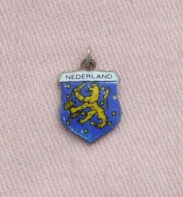 Vintage NEDERLAND ~ THE NETHERLANDS ~ TRAVEL SHIELD 835 Silver Charm • $17.99
