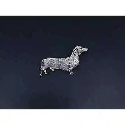 Vintage Sterling Silver Artisan Etched Doxie Dachshund Dog Pin Brooch Signed • $77.35