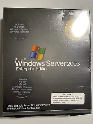 NEW SEALED Microsoft Windows Server 2003 Enterprise 25 CAL • $46.51