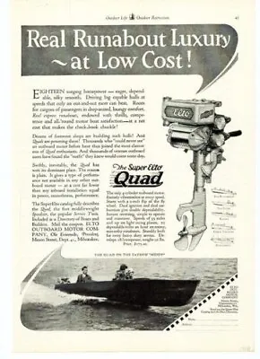 1928 Elto Motorboat Outboard Engine Speed Quad Faybow Middy Milwaukee Ad 6785 • $24.95