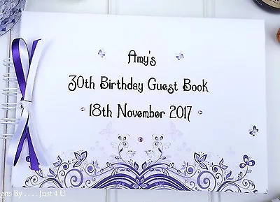 £16.99 • Buy Personalised Any Age  Butterfly  Birthday Guest Book  Photo Scrapbook Album 