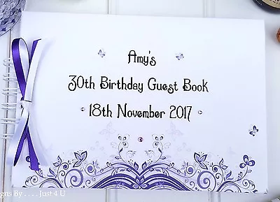 Personalised Any Age  Butterfly  Birthday Guest Book  Photo Scrapbook Album  • £16.99