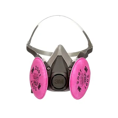 3M MEDIUM Half Face Respirator Facepiece Mask & 2- 2091 P100 Particulate Filters • $23.79