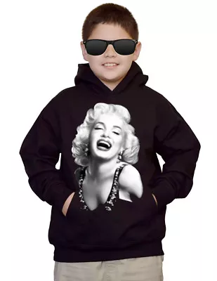 Youth Marilyn Monroe Classic Kids Black Hoodie Hollywood Star California Cool • $19.99