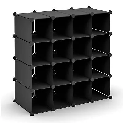 Vinsani Interlocking 16 Section Multi-Purpose Cube Shoe Rack Organiser  • £19.99