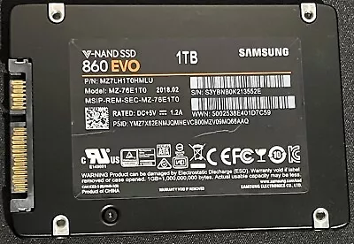 Samsung 860 EVO 1TB 2.5in SATA SSD - Cosmetic Wear • $140