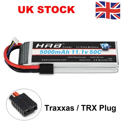 £39.39 • Buy HRB 11.1V 3S 5000mAh TRX 50C LiPo Battery For RC Helicopter Drone Boat Car Truck