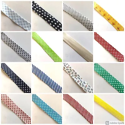 £2.55 • Buy Bias Binding Patterned Polka Dot Stripe Manufacturing Grade Pre Folded 20mm Wide