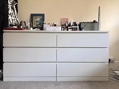 IKEA MALM Chest Of 6 Drawers White • £70