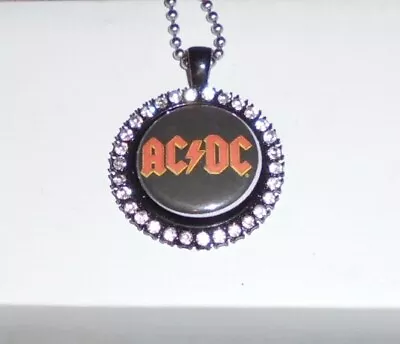 AC DC Hard Rock Band Young Hell Scott Black Edge Concert Pendant Necklace Chain • £19.27