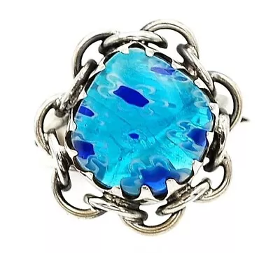 Natural Murano Glass 925 Solid Sterling Silver Ring Sz 6.5 ED14-5 • $29.99