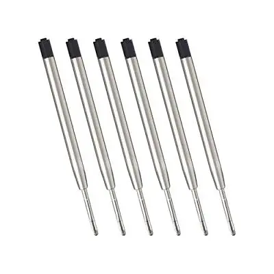 Black Ink Refills (6pcs) Replaceable Ballpoint Pen Refills 1mm Medium Tip - Bl • $9.12