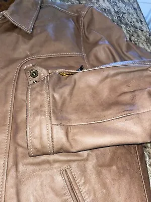 VTG 80s Tanned Real Leather  Jacket Lg • $15