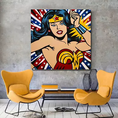 Wonder Woman Print On Stretched Canvas Prints Grafitti Art Comic Superheroine • $72.45