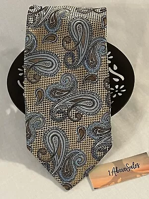 Stacy Adams Big & Tall Necktie Extra Long Brown Blue Paisley Size 60 X 3 1/8” • $10.98