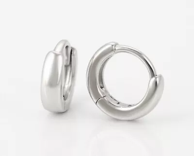 925 Sterling Silver Filled Small Baby's 9mm Huggie Hoop Earrings • £3.99