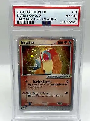 Entei Ex 91/95 Team Magma Aqua Holo Ultra Vintage Pokemon TCG Card PSA 8 NM/M • $179.99