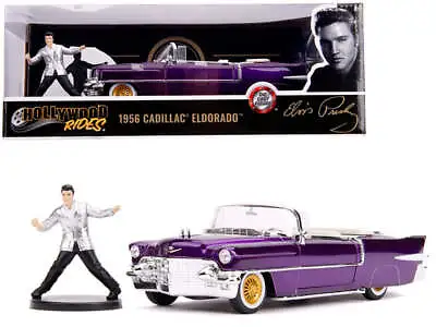 1:24 1956 Cadillac El Dorado W/Elvis Figurine -- Purple -- JADA • $49.99