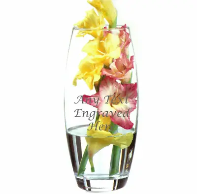 Personalised Large Bullet Glass Vase 26cm Tall • £14.99