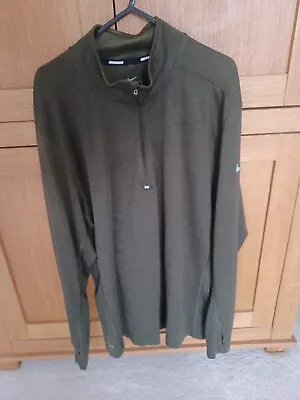 £9 • Buy Nike Running Top Dri-fit Size XL Dark Green Lightweight