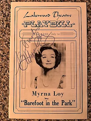 MYRNA LOY B&W Original Playbill Barefoot In The Park Signed Lakewood Theatre • $255