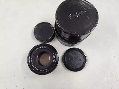 Nikon Series E 50mm F/1.8 F Mount Lens Vintage With Caps And Case • $34.99