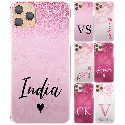 Personalised Phone Case  For Xiaomi/oppo;initial Pink Lips Marble Hard Cover • £6.49