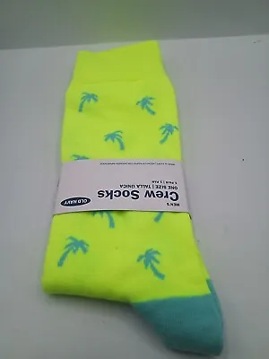 Novelty Old Navy Casual Palm Tree All Over Print Pattern Mens Crew Socks Tube  • $5.99