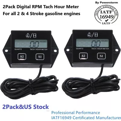 2Pack Tach LCD Digital Hour Meter Tachometer For Marine Spark Mower Engine Motor • $14.85