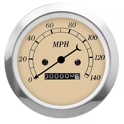 MOTOR METER RACING Classic 85mm 3-3/8  Mechanical Speedometer Odometer 140 MPH • $50.82