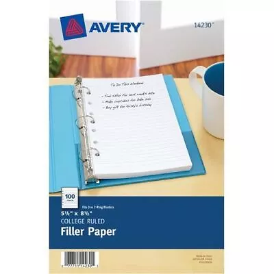 Avery® Filler Paper For 3-Ring/7-Ring Mini Binders - AVE14230 • $6.22