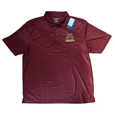 Champion Minnesota Golden Gophers Polo Shirt Golf Maroon Gold Men Size XL NEW • $19.99