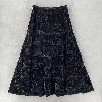 Multiples Crushed Velvet Maxi Skirt MED/LG Velour Grunge Boho Witchy • $29.99