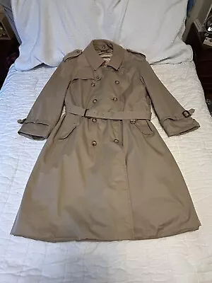 Vintage Baracutaa Trench Coat Sz 46 EUC Republic Of Korea Tan Wool Cotton • $70