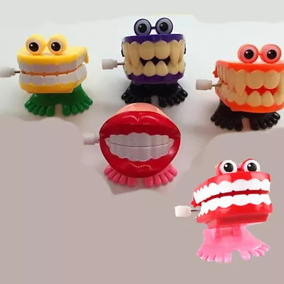 Funny Mini Clockwork Teeth Wind Up Tooth Chattering Joke Gag Novelty Kid Fun Boy • £3.59