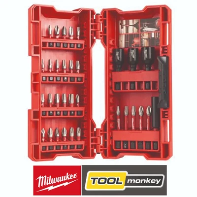 £23.95 • Buy Milwaukee Shockwave Screwdriver Bit Set 32pc 4932472056 ¼  Straight Shank Mixed 