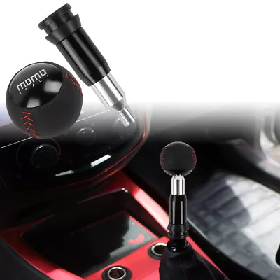 MOMO Leather Black Round Ball Shift Knob Automatic Car Racing Gear Shifter • $18